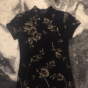 VTG 90’s Velvet Qipao Style Glitter Gown 💐